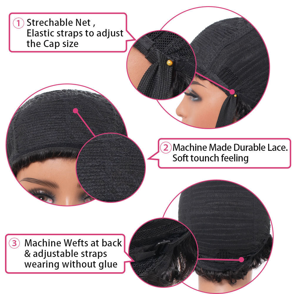 Kinky Curly Human Hair Wigs With Bangs Kinky Curly Human Hair Wigs With Bangs